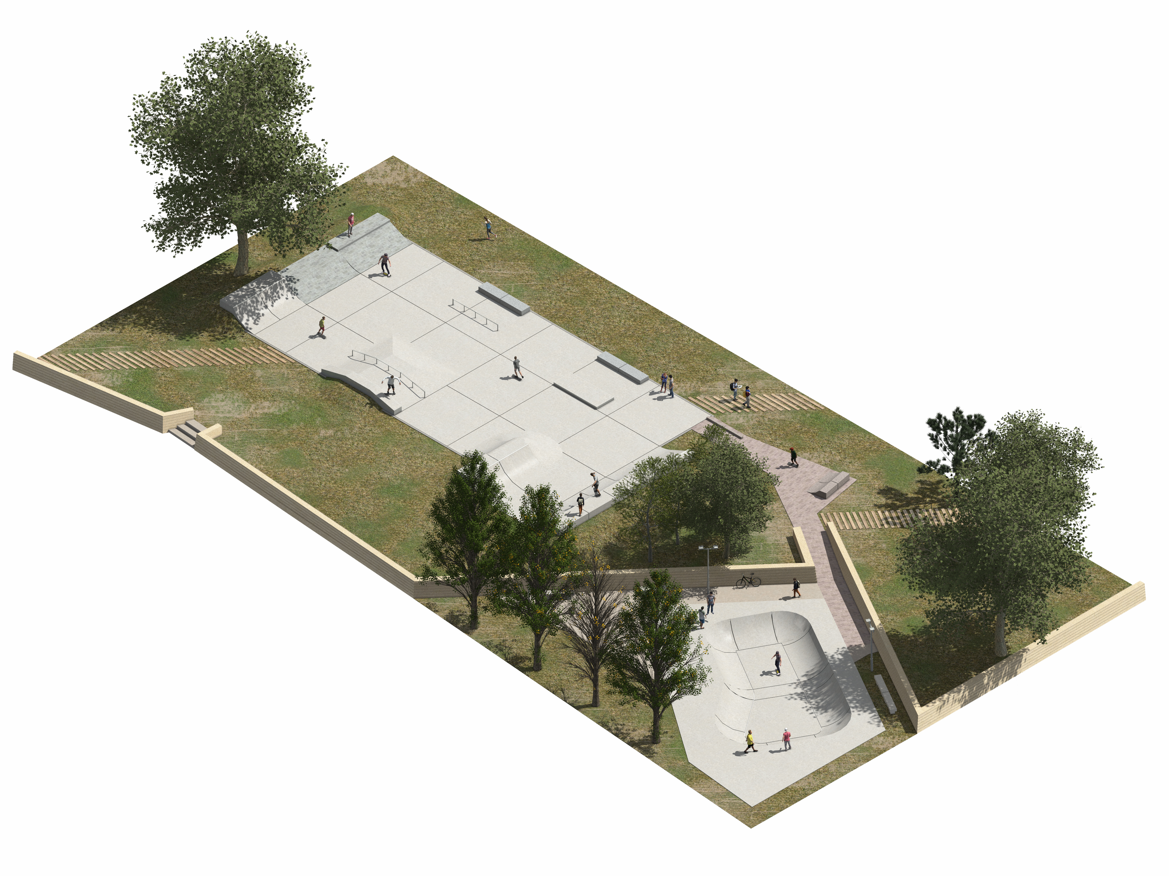 Imatge de com quedarà l'skatepark després de la remodelació